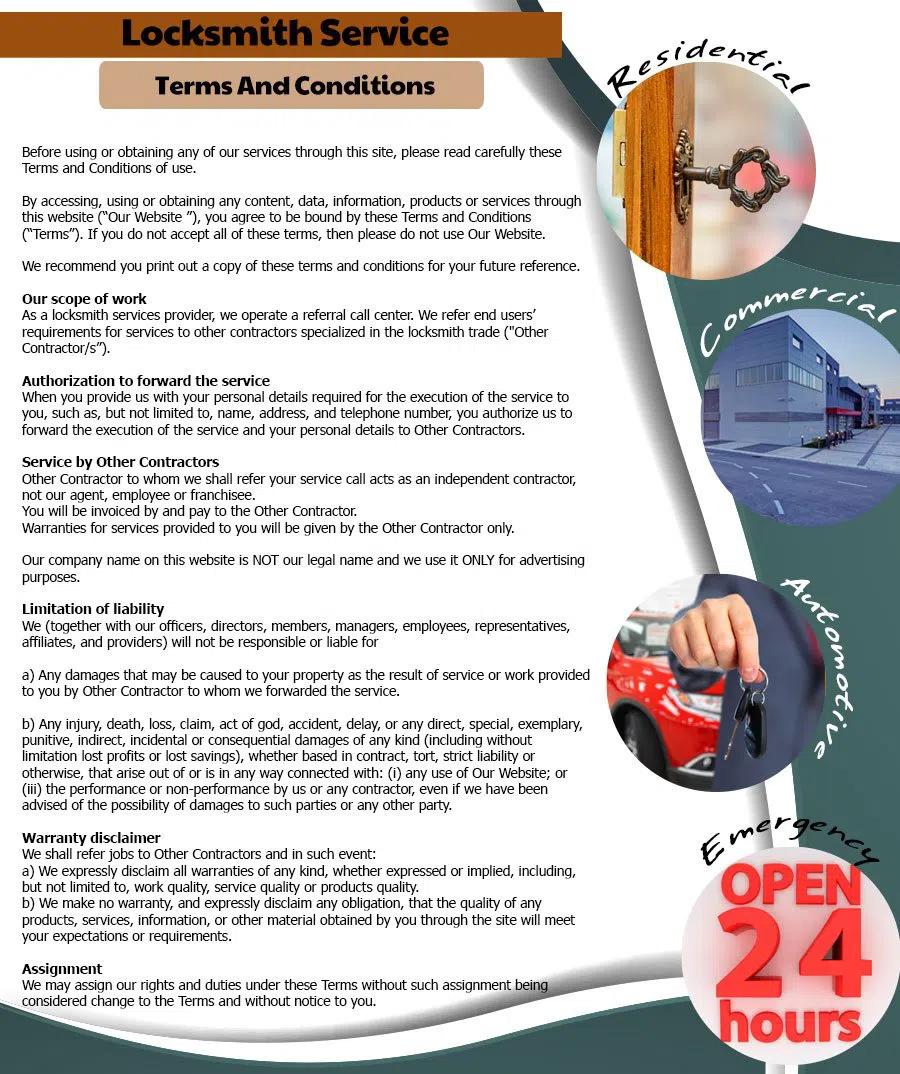 Interstate Locksmith Shop Hales Corners, WI 414-446-3666 - Terms-and-conditions